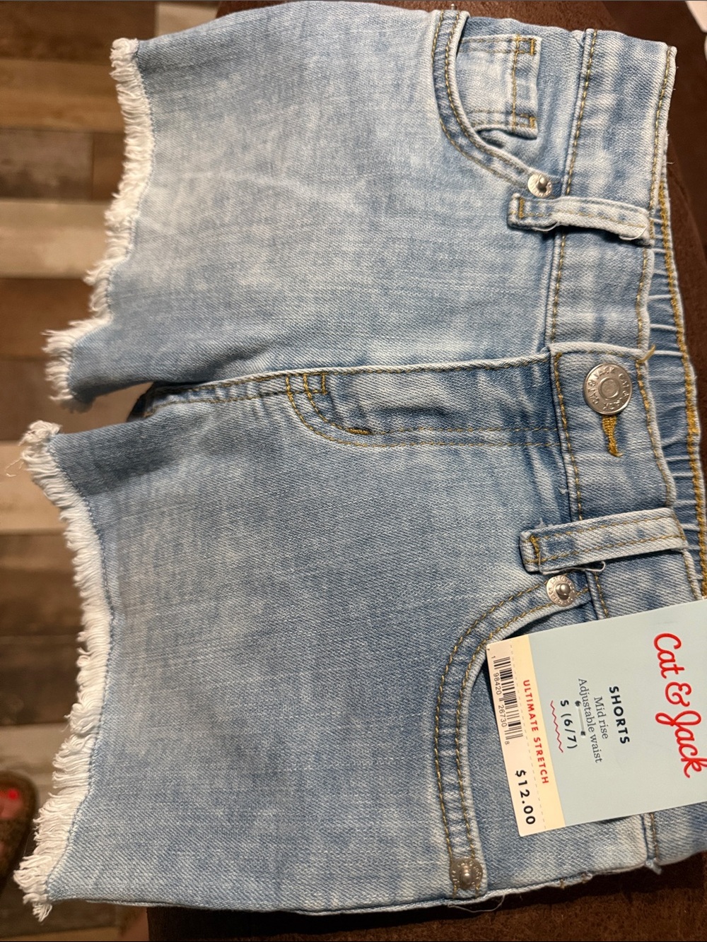 Cat & Jack Light Blue Frayed Hem Denim Shorts
